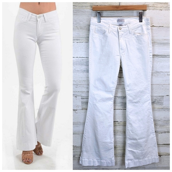 Judy Blue Cher Boho Bell Bottom White Jeans 31 Stretchy Spring Summer Comfort - Picture 1 of 15